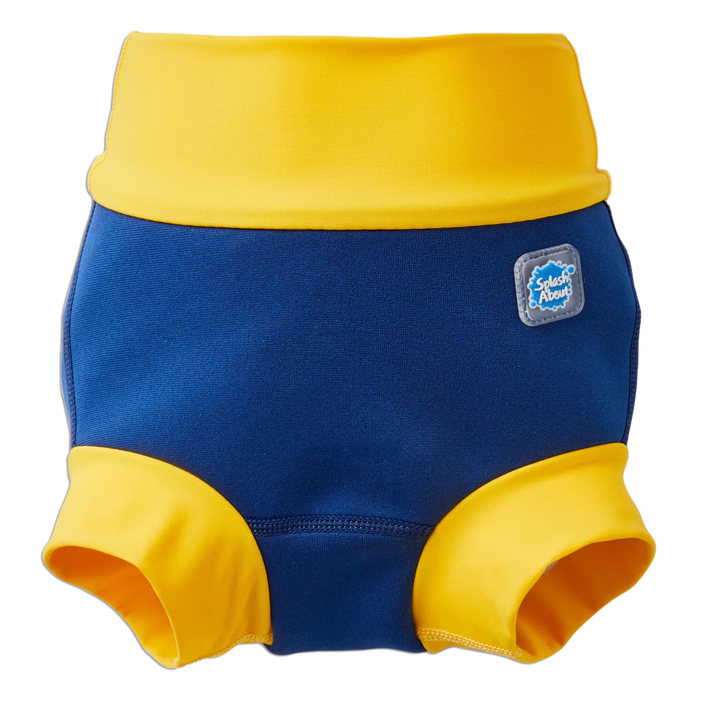 Splash About Happy Nappy Duo Reuseable Swim Nappy for Babies and Toddlers (Navy & Yellow, 0-3 Months)