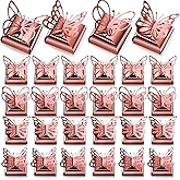 Maitys 50 Pcs Butterfly Party Favor Gift Boxes Small Valentines Day Wedding Favor Gift Birthday Butterfly Candy Chocolate Box Laser Paper Bag for Wedding Valentines Baptism Birthday Party(Rose Gold)
