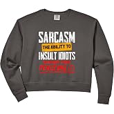Womens Funny Sarcasm Definition for Sarcastic Men and Women Comfort Colors Crop Sweatshirt