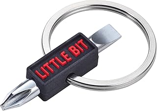 Troika Schlüsselanhänger mit Doppelbit (Kreuz-/Schlitzschraubenzieher), Phillips PH 1, Schlitz 1,0 x 5 mm, Silikon-Griff, Silikon, Stahl, matt, schwarz/Silber