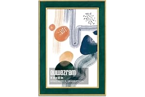 euwazram Suede 8x12 Frame - Single Frame, Christmas Elegant Green 8 x 12 Poster Frame, 8x12 Picture Frame for Artwork Puzzles Photos and Movie Posters