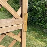 Selections Wooden Garden Arch with Curved Top Tan Ground Spikes view 8