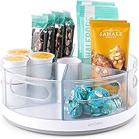 YouCopia Crazy Susan Turntable, Divided Lazy Susan Organizer with 6 Clear Bins for Cabinet and Pantry Storage
