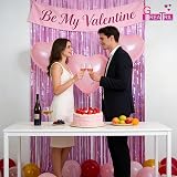 GREATRIL Pink Tinsel Curtain Backdrop 3.2 ft x 8.2 ft Pack of 2 view 2