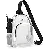 Sunnylon Semi-Transparent White Crossbody Bag TPU, Water-Resistant Small Clear Crossbody Bag