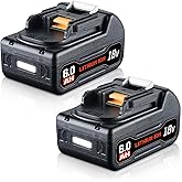 AEVTCRY 2Pack 6.0Ah Replacement for Makita 18V Battery Compatible with Makita Battery BL1860B BL1830B BL1840B BL1850B