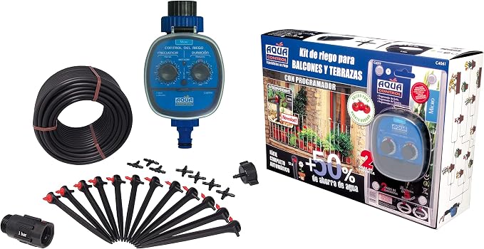 Aqua Control Programador C4099O + Kit Micro-riego para 12 Plantas ...