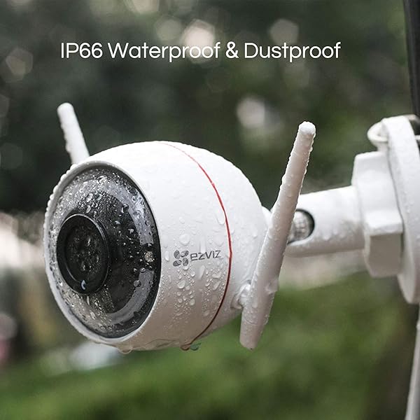 EZVIZ 1080P WLAN IP Kamera IP66 wetterfest Outdoor Sicherheitskamera mit Sirene und Licht Alarm 2 Wege Audio 30 Meter Nachtsicht LAN Port Bewegungsmelder CTQ3W
