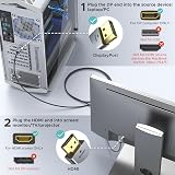 WARRKY 4K DisplayPort to HDMI Cable 1.8m Nylon Braided Gold Plated DP to HDMI view 4