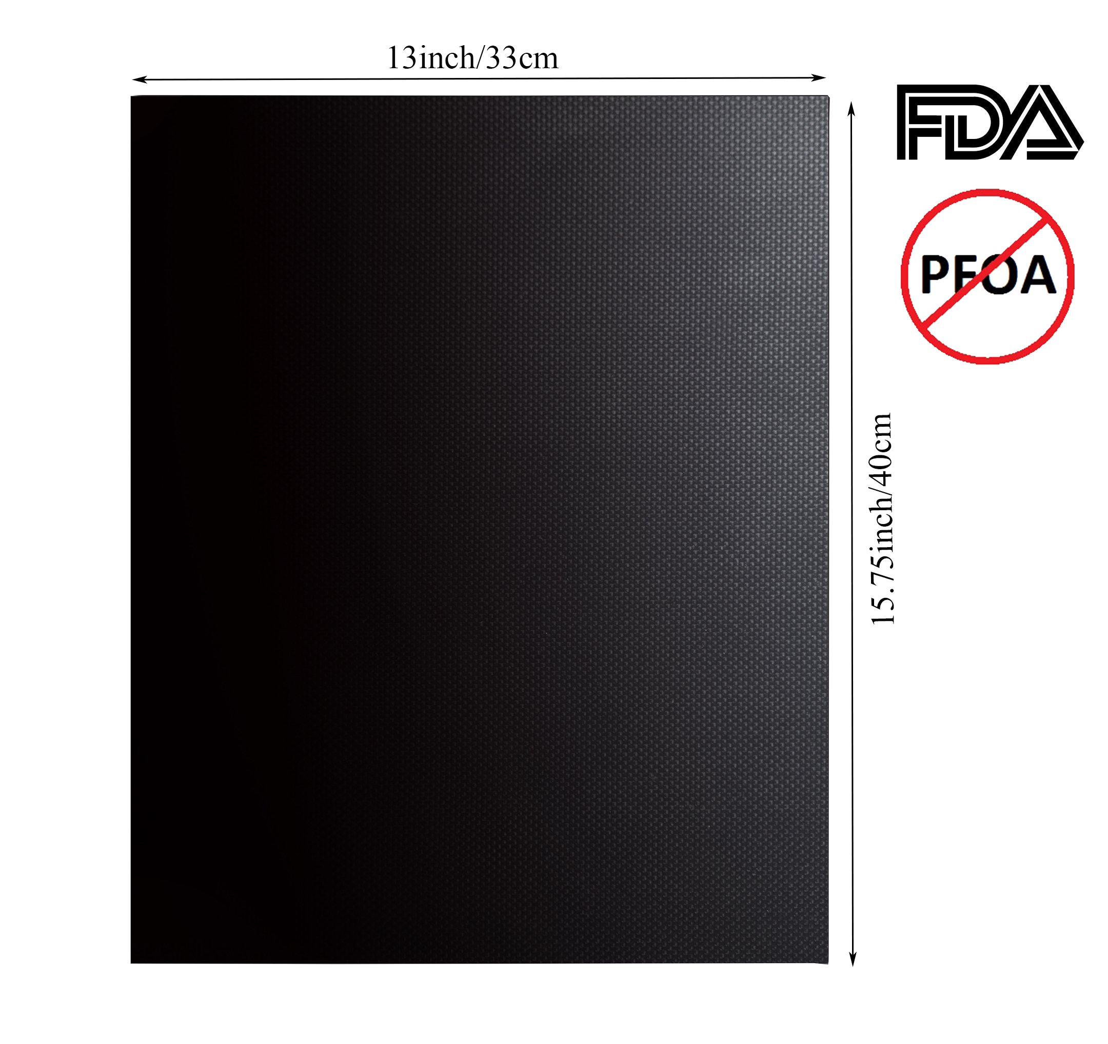 Grill Mat-100% Non-stick BBQ Grill Mats,FDA approved and PFOA Free,Works Perfect on Gas,Charcoal, Electric Grill and More - 15.75 x 13 Inches-3pcs one pack