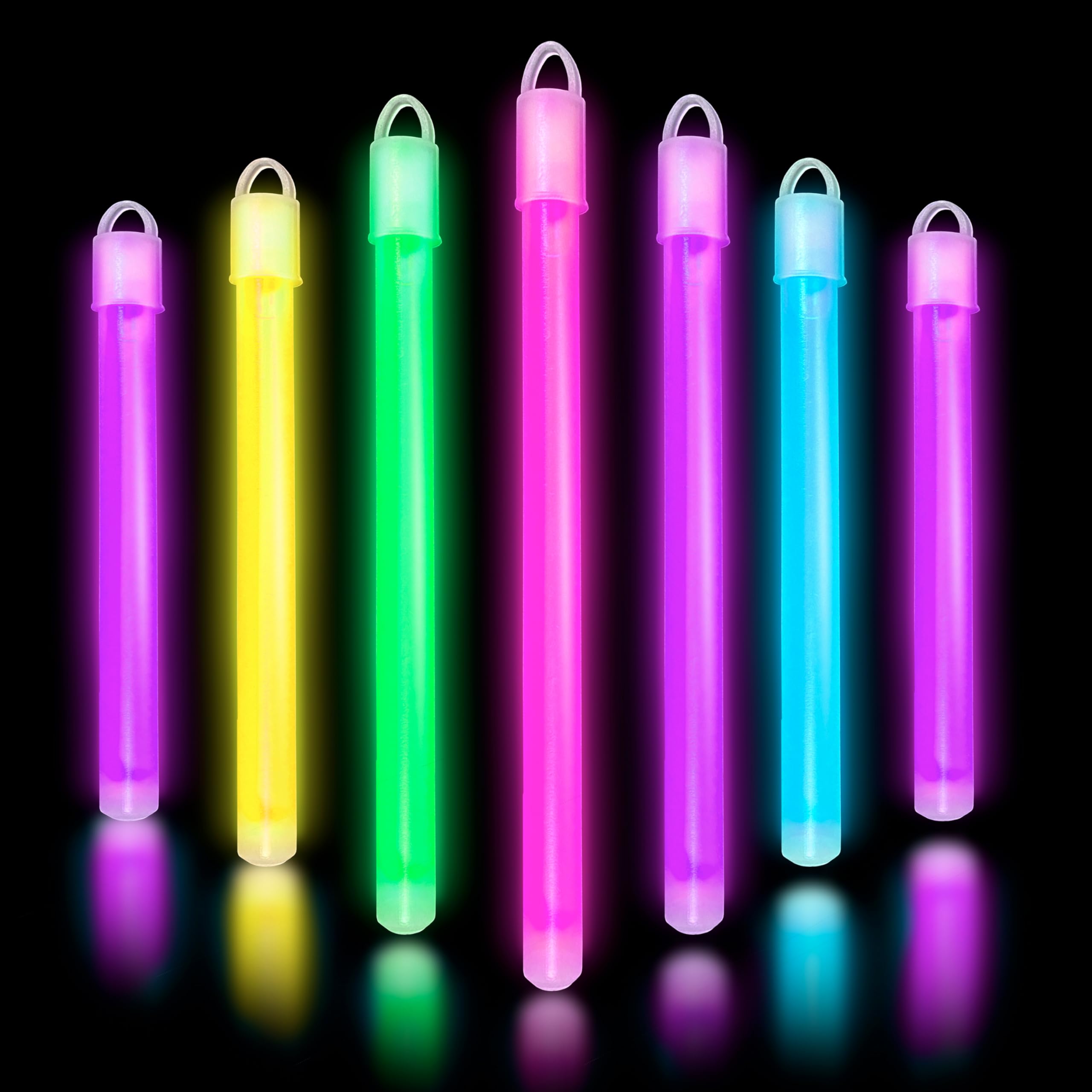 Glow Fever Glow Sticks Bulk - 6" Glow Wands with End Caps & Lanyards - Glow Stick Glow Party Accessories for Celebrations, Birthdays, Festival Accessories & More by Party Dragon - Mixed, 50ct