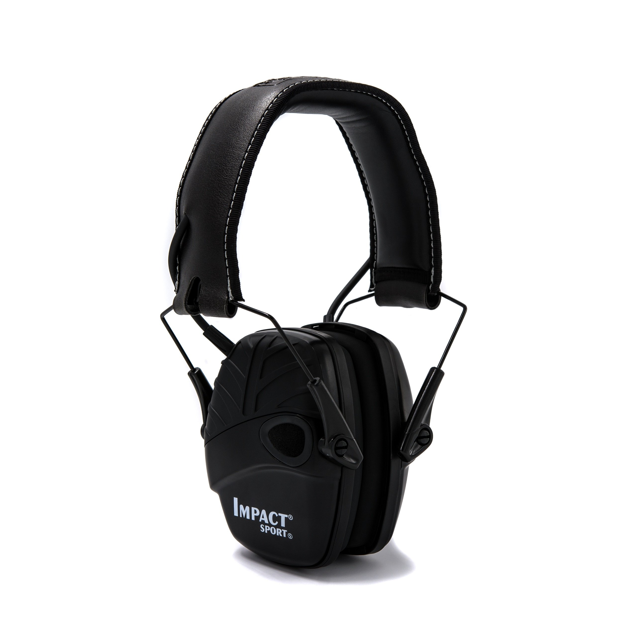 Howard Leight Impact Sport Hear-Through Amplification Over-The-Head Electronic Shooting Earmuff, Black, SNR 24 dB, Audio Input Jack, 1034490 (1 Piece)