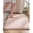 Disolla Bathroom Rug 20x32 Non Slip Fluffy Pink Bath Mat for Bathroom Floor Washable Plush Luxury Bath Rug for Tub Soft Shaggy Absorbent Shower Sink Mat