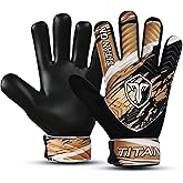 Soccer Goalie Gloves - Football Goalkeeper Gloves Kids, Boys, Children, Youth with 4mm Latex Strong Grips Palm, Double Wrist Support
