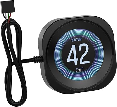 Nautilus RS LCD Module D'écran – pour refroidisseurs pour processeur AIO Nautilus RS et Nautilus RS ARGB – Écran LCD IPS de 5,3 cm – Installation Facile et sans Outil - Noir