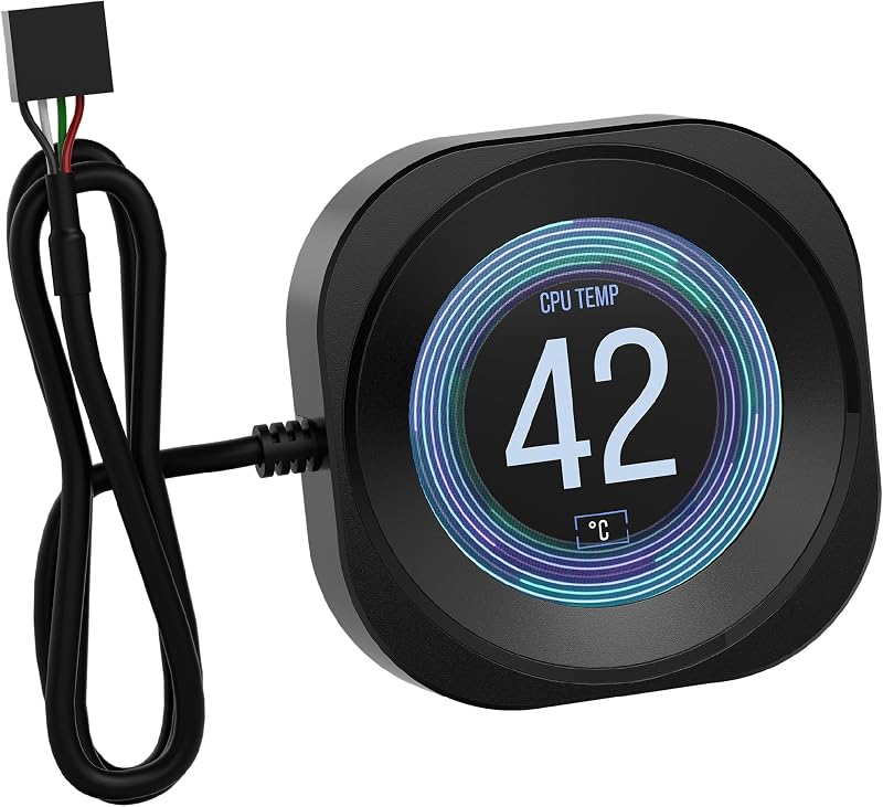 Nautilus RS LCD Module D'écran – pour refroidisseurs pour processeur AIO Nautilus RS et Nautilus RS ARGB – Écran LCD IPS de 5,3 cm – Installation Facile et sans Outil - Noir