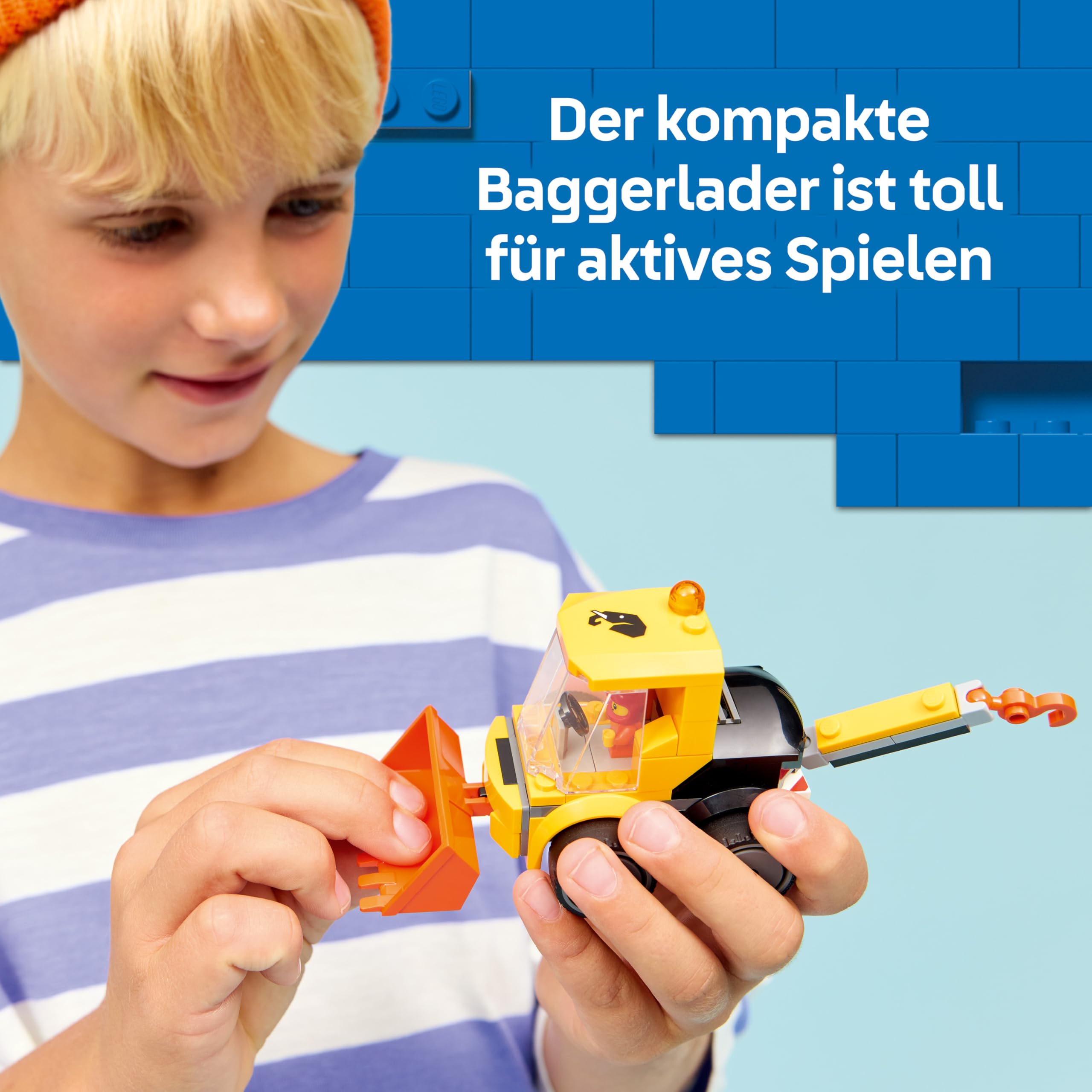 LEGO City Coole Flitzer - Radlader Baggerlader Spielzeug - Set für Baufahrzeuge mit Junior Bauarbeiter Minifigur - Mitgebsel für Partys - Kleines Geschenk zum Sammeln für Jungen ab 5 Jahren - 60483 4