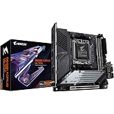 GIGABYTE B650I AORUS Ultra AMD AM5 ITX Motherboard, Support Ryzen 9000/8000/7000 Series, DDR5, 8+2+1 Power Phase, PCIe 5.0 M.2, USB-C 3.2 Gen 2, WIFI6E, 2.5GbE, EZ-Latch, Q-Flash, RGB Fusion