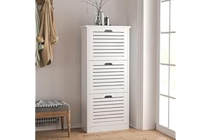 TENNTOU Shoe Storage Cabinet with 3 Flip Drawers, Shoe Cabinet Storage for Entryway, Hidden Narrow Slim Free Standing Shoe Rack Organizer for Hallway