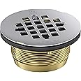 KOHLER K-22675-S Round Brass Shower Receptor Drain, Stainless Finish