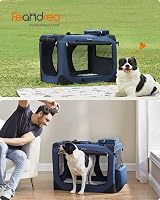 Feandrea Foldable Pet Carrier Bag 81x58x58 cm Dark Blue PDC80Z view 2