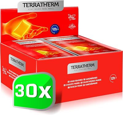 TerraTherm Hand Warmers - Air Activated 12 Hours 30 Pairs Pack