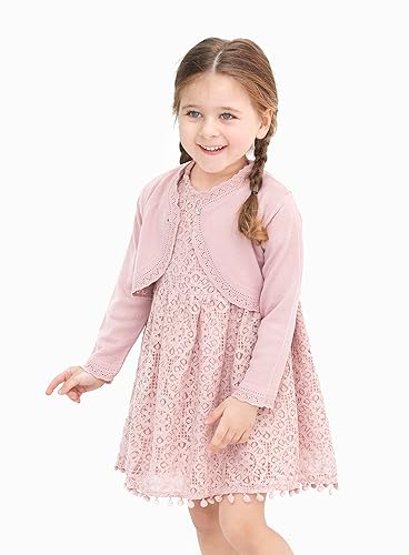 White Cardigan Girls Lilax Little Girls' Knit Long Sleeve Button