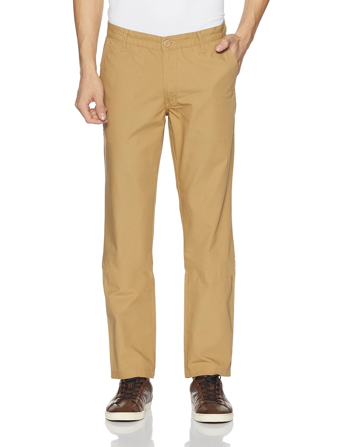 john players men's relaxed fit cotton casual trousers