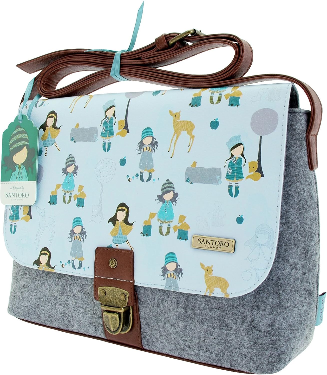 Santoro Gorjuss Felt and PU Traveller Satchel Woodland Amazon.co.uk