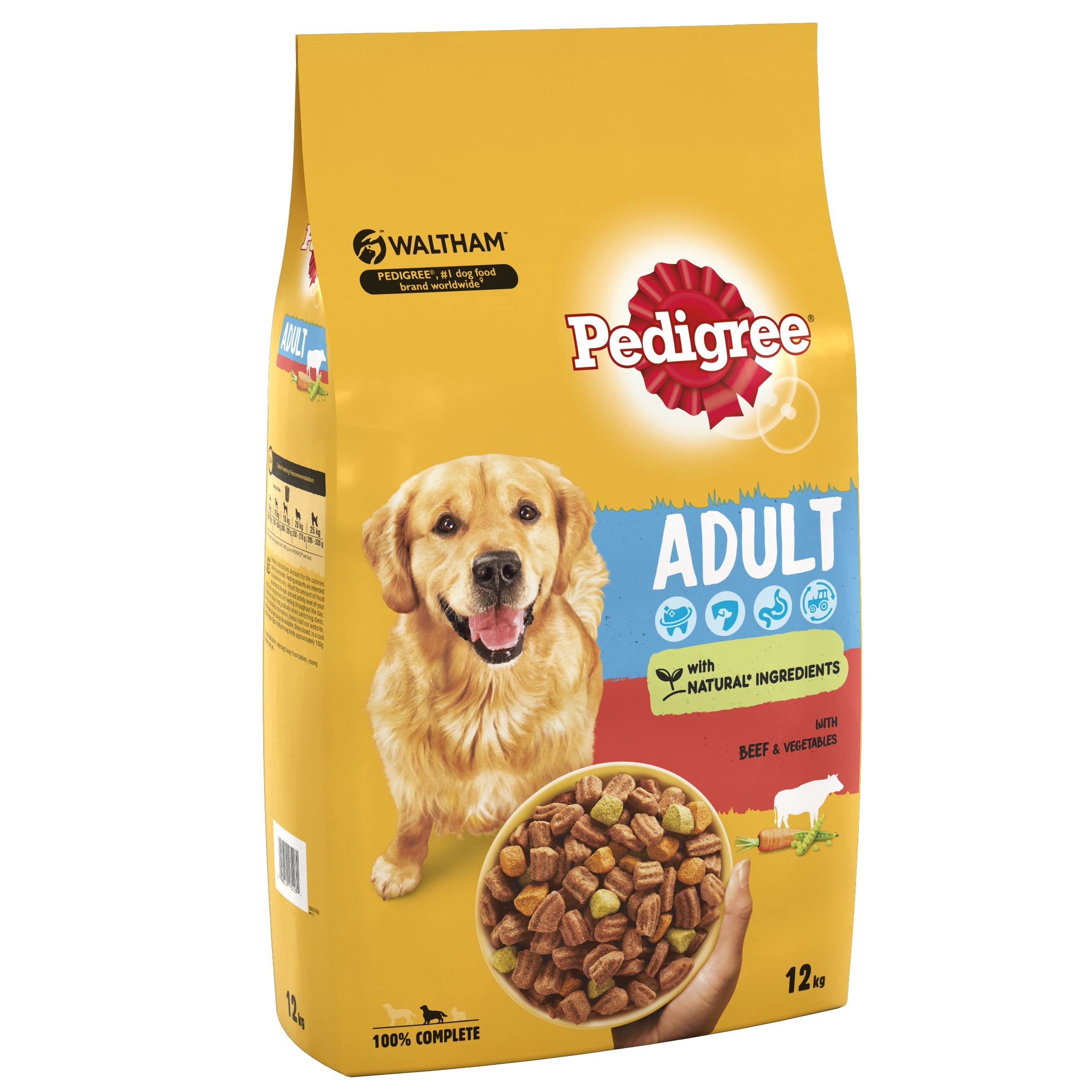 Pedigree Vital Protection Adult - Dry Dog Food for Adult Dogs - with Beef and Vegetables - 12 kg
