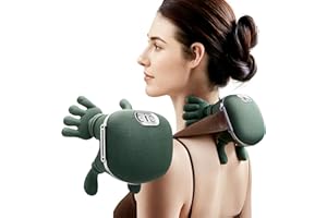 Neck and Shoulder Massager, Electric Kneading Massage with Gentle Warmth, Cordless Wearable Design– Use 5V/2A Standard USB Ch