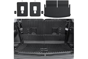 HOUCLEMIC Cargo Mat for 2021-2024 2025 Jeep Grand Cherokee L, All Weather TPE Rear Cargo Liner Trunk Mat with 3rd Row Seatback Cover for Jeep Grand Cherokee L Accessories