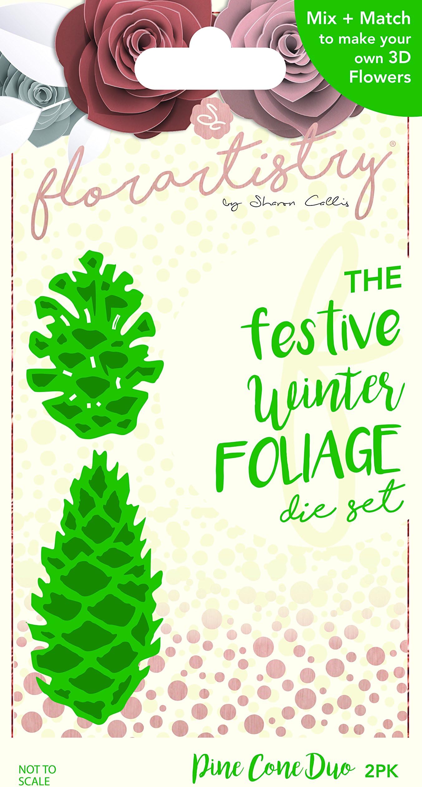 Florartistry Foliage Die - Pine Cone Duo, 20.1 x 10.9 x 0.4 cm, Brown