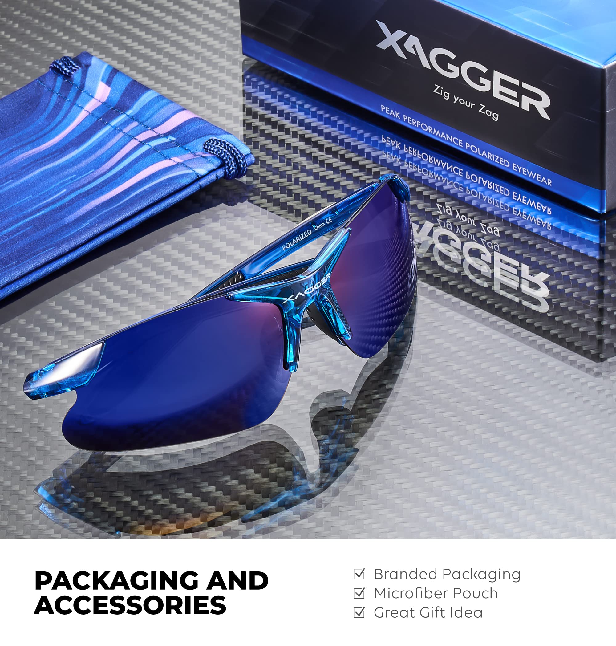 Xagger Kids Youth Polarized Sports Sunglasses for Boys Girls Baseball Softball Glasses TR90 Frame
