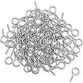 LUORNG 100PCS 0.67 inches Stainless Steel Eye Screws, Heavy Duty Screw, Eye Hooks Screw Eye Bolts Eye Hooks Screw