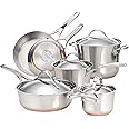 Anolon Nouvelle Stainless Steel Cookware Pots and Pans Set, 10 Piece