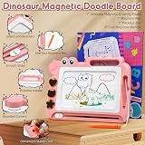 AiTuiTui Dinosaur Magnetic Drawing Board for Kids Pink 3-7 Mess Free view 5