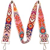 Greaciary Wide Purse straps Crochet Flower replacement crossbody for Handbag Adjustable Embroidery Knit Guitar Shoulder strap