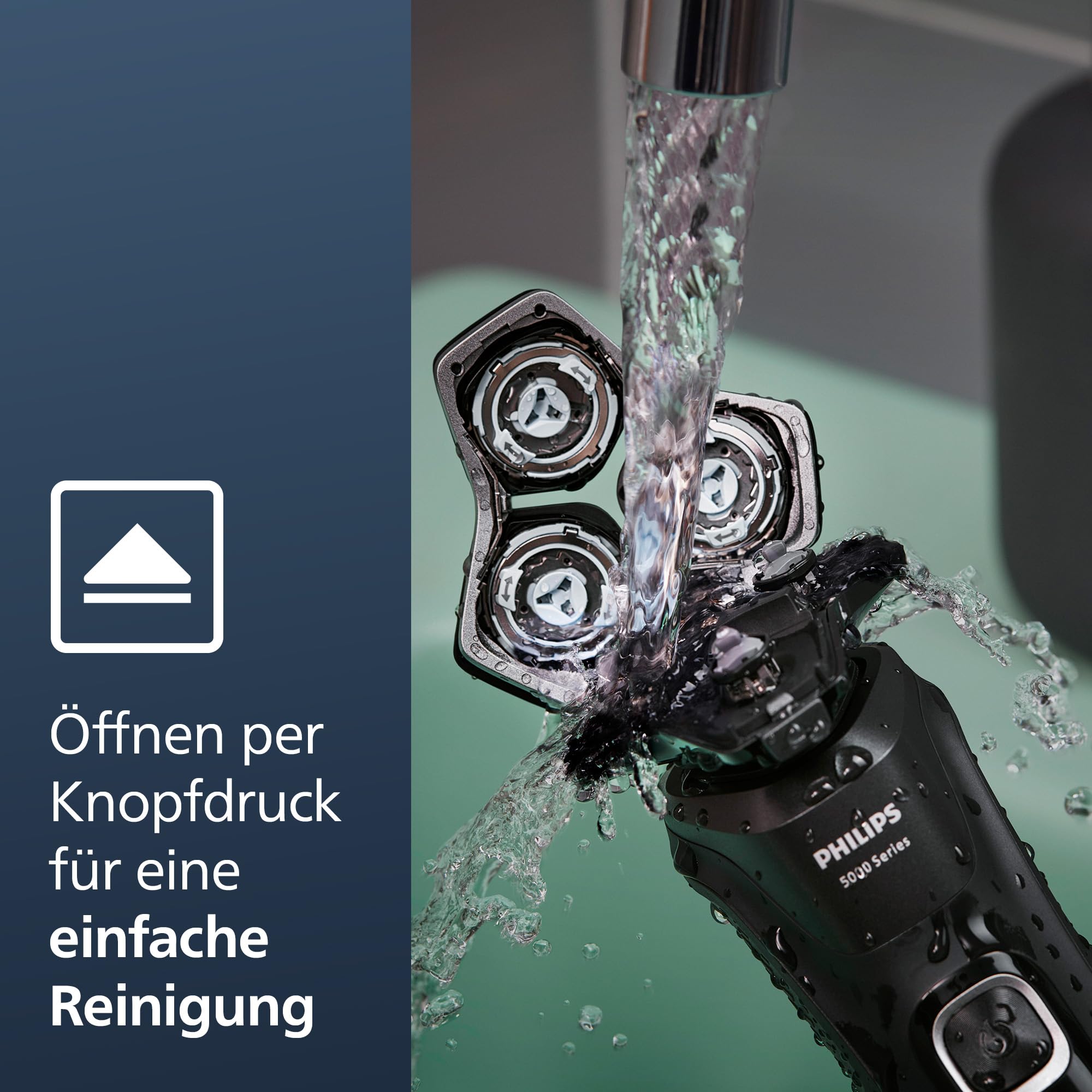 Philips Shaver Series 5000 – Elektrischer Rasierer für Herren mit ausklappbarem Trimmer, Nass- & Trockenrasur, Reinigungsstation, Reinigungskartusche & Reiseetui (Modell S5898/50) 4