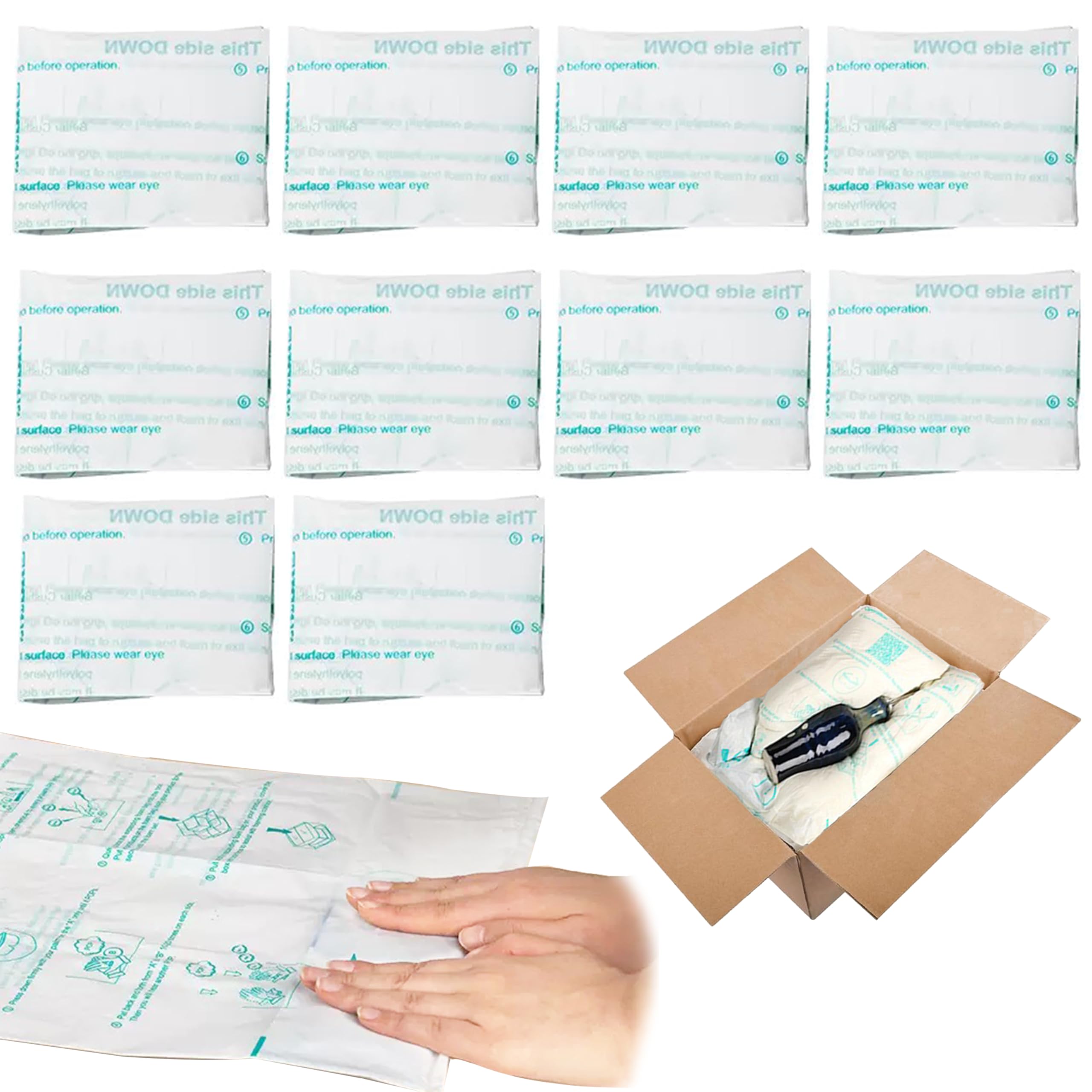 Photo 1 of 10 PCS 14"x16" Expanding Packing Foam for Shipping PC/Electronic Components/Equipment/Fragile Items, Rapid Expansion, Stable & Secure, Easy to Use - Essential for Moving