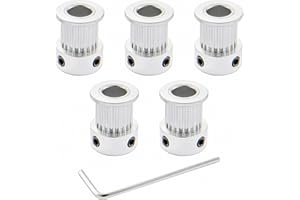 SHCEEC GT2 Timing Pulleys 20 Teeth 8mm Bore 10mm Width for 3D Printer 2mm Pitch Aluminum Timing Belt Pulley Wheel with Allen Wrench (Pack of 5Pcs)