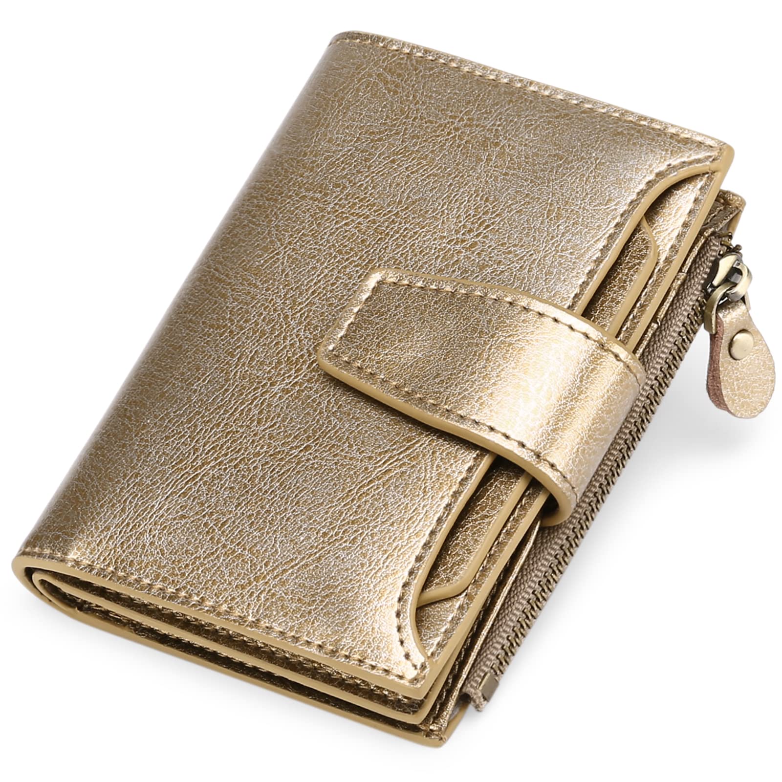 Photo 1 of FALAN MULE Small Wallet for Women Leather Bifold Compact RFID Blocking Small Womens Wallet Purse