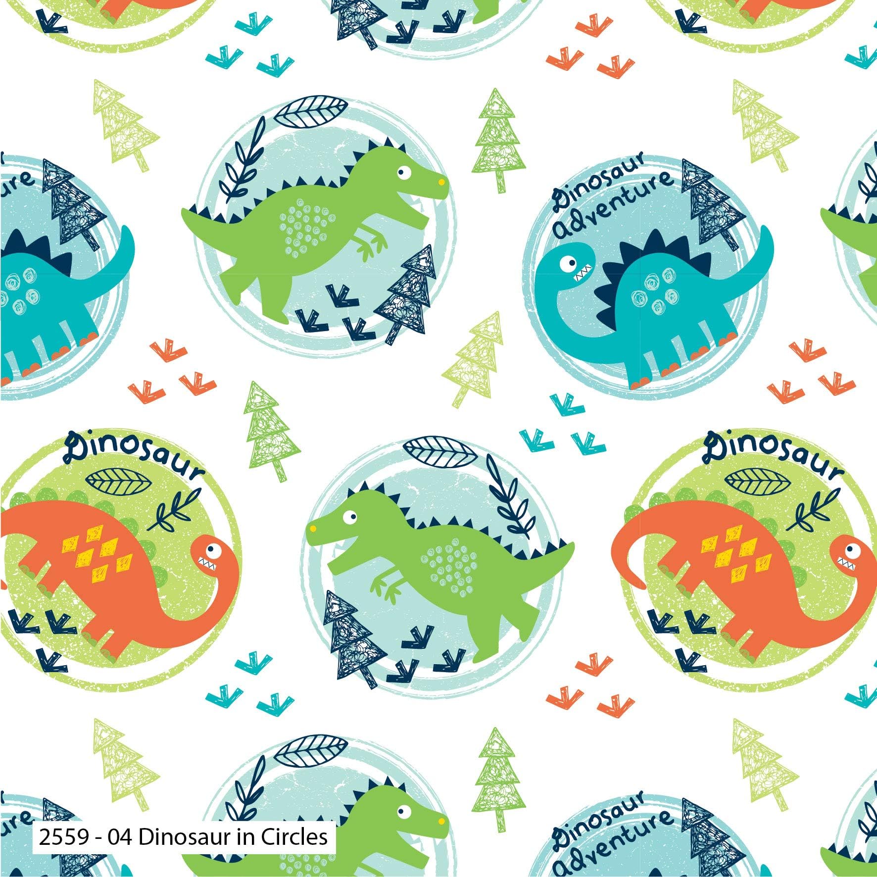 White Dinosaur Fabric, Cotton Craft Fabric, Dino Kids Fabric, Nursery Fabric, Animals Fabric, Printed Cotton Fabric, Novelty Fabrics, Cushion Fabric (Half Metre)