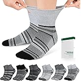 Bulinlulu Diabetic Socks for Men Women,6 Pairs Bamboo Viscose Non Binding Ankle Diabetic Socks for Women Men Size 9-11 13-15