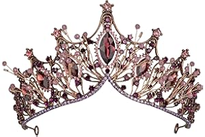 Purple Tiara and Crown for Women,Crystal Wedding Tiara for GirlsBirthday Headband,Queen Tiara Bridal Wedding Headpiece Women 