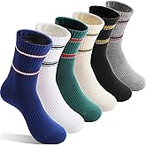 EBMORE 6 Pairs Kids Boys Socks Athletic Basketball Sport Breathable Crew Soft Cotton Youth Socks for Outdoor