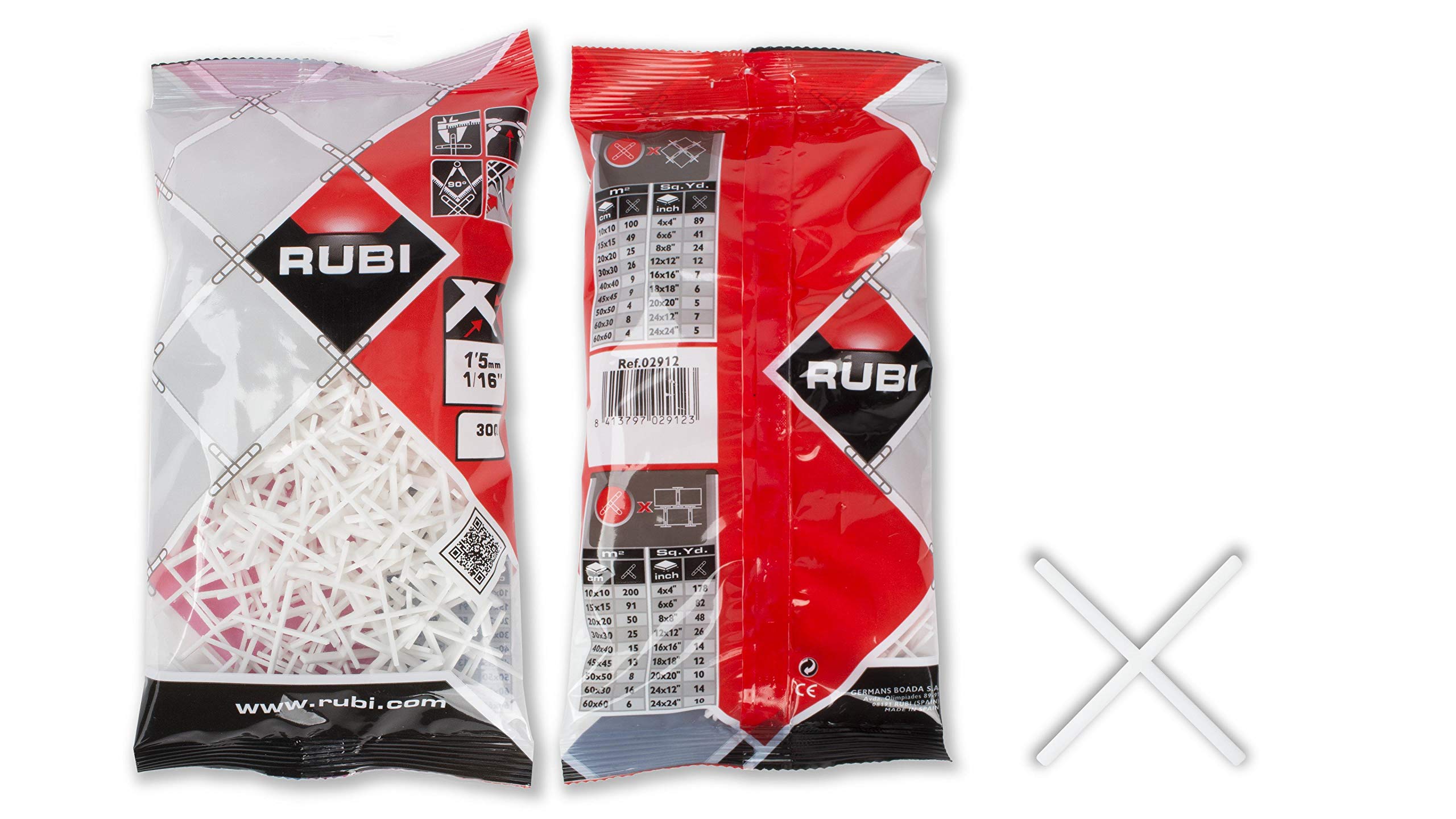 RUBI 02912 1.5mm Tile Spacers (300 Pieces)