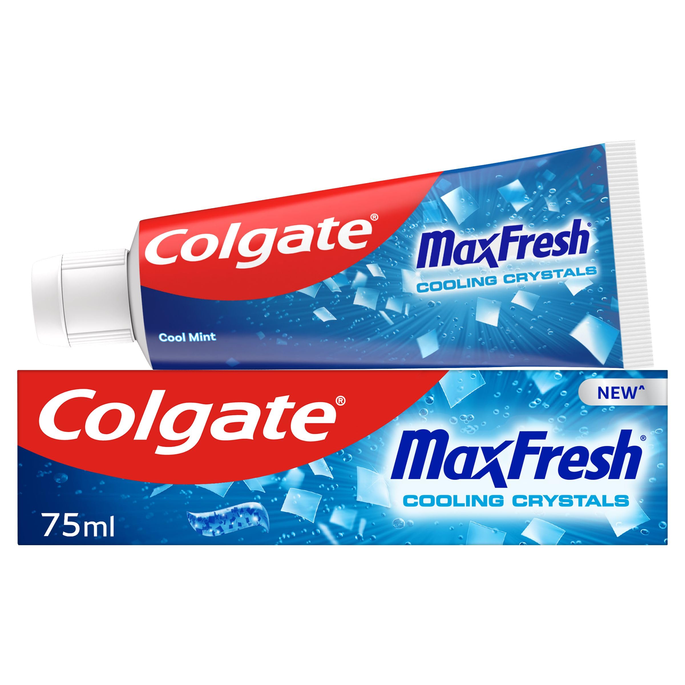 Colgate Max Fresh Cooling Crystals Toothpaste 75ml, Freshness Powered by UltraFreeze, 10x Longer-Lasting, Instant Burst of Freshness, Refreshing Cool-Mint Flavour