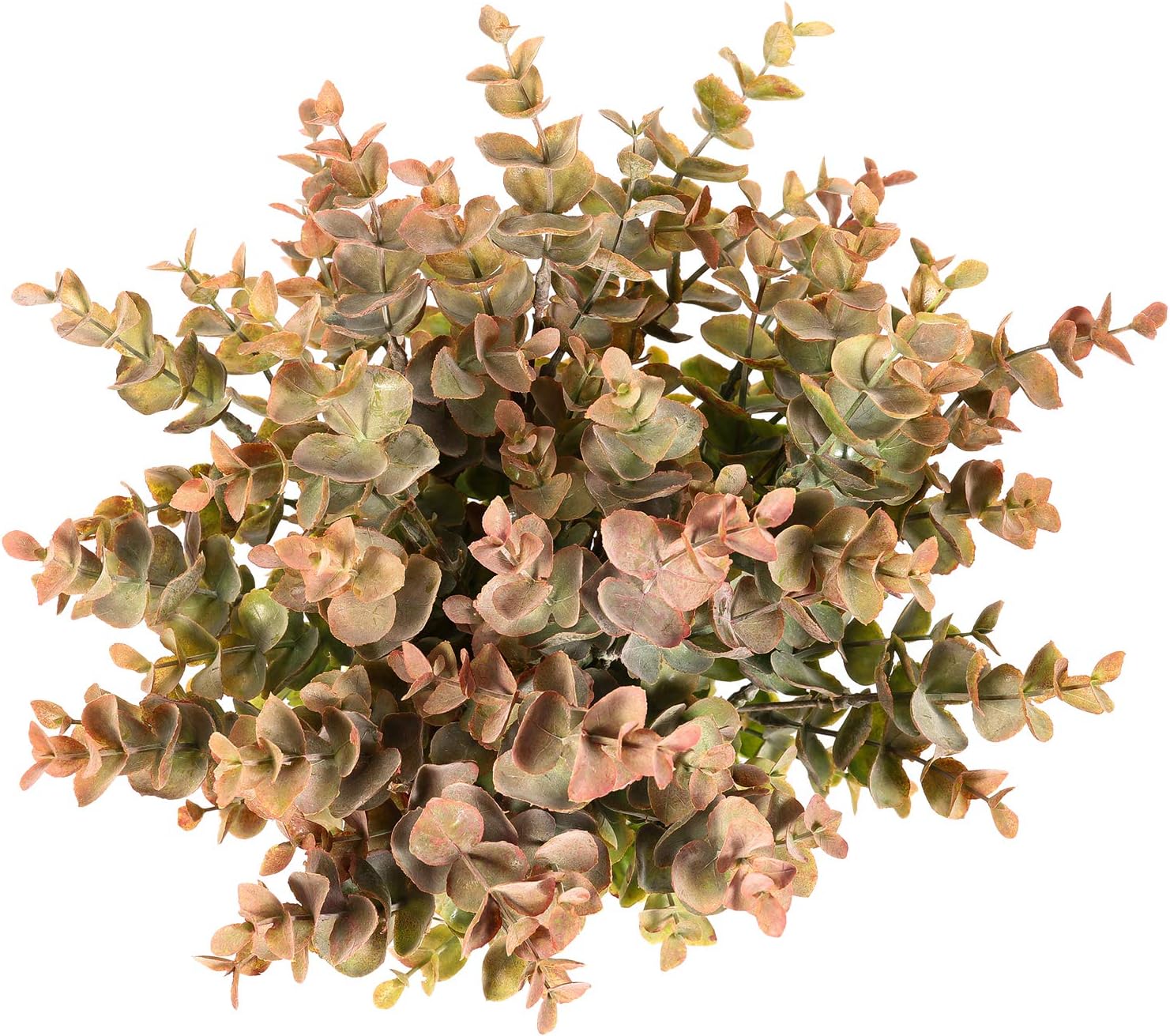 Flojery 4Pcs Artificial Eucalyptus Plant Fake Silver Dollar Eucalyptus Branches Greenery Wedding Jungle Theme Party Home Decor (Fall Green)