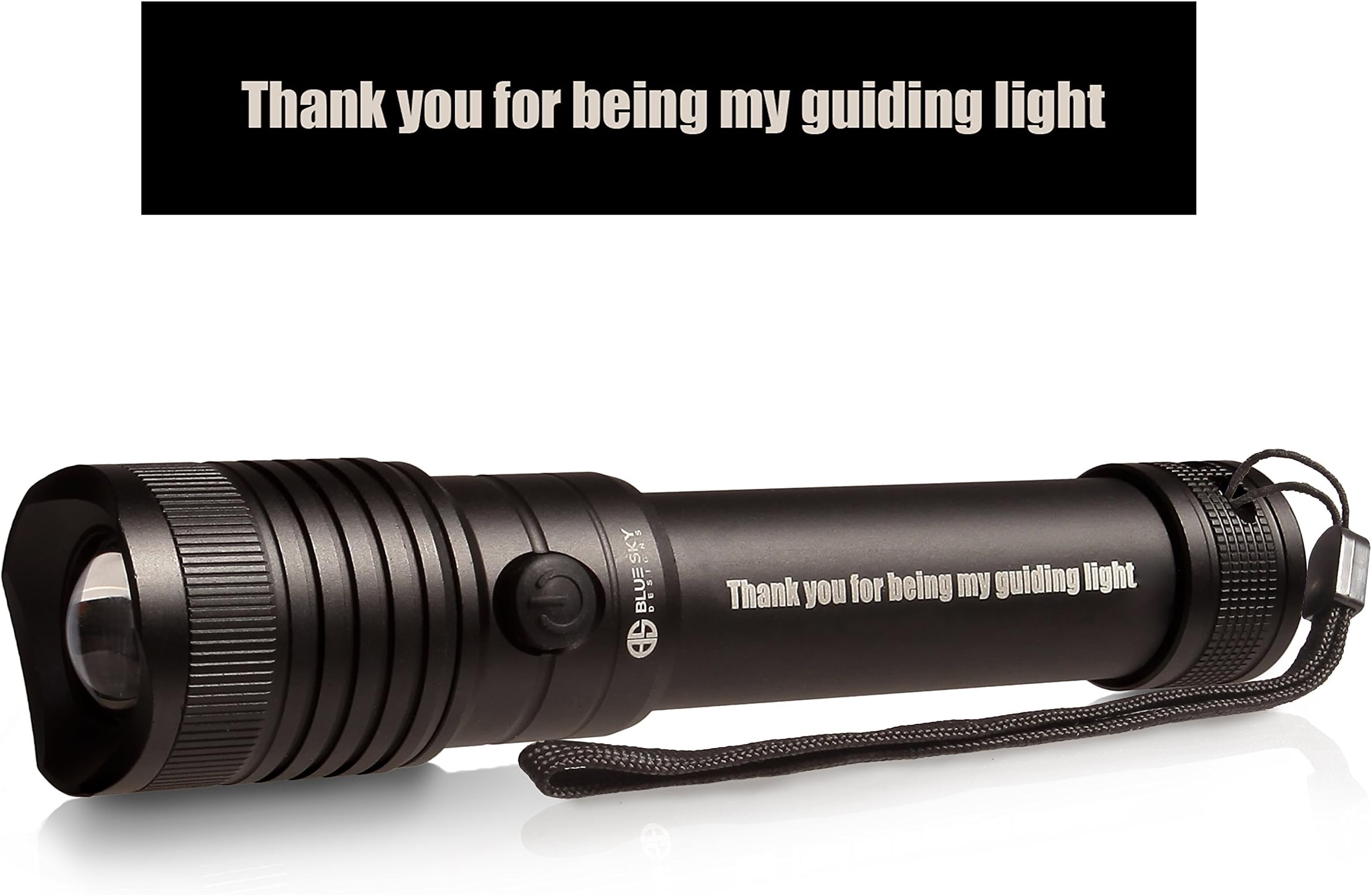 Engraved Gift for that special person | 3 in 1 LED Flashlight | Magnetic base, Nylon Holster, Lanyard, and Batteries | by Blue Sky Designs